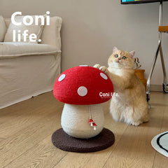 【SNS映え】猫 爪とぎ キノコ型 据え置き 麻縄 キャットタワー 爪とぎポール 耐久性抜群 カスが出にくい サイザル麻 縦置き 猫タワー 室内 おもちゃ