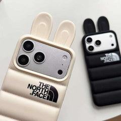 立体ダウン風 キツネ耳付き iPhone ケース ソフトシリコン製 耐衝撃保護 かわいいスタイル iPhone 各機種対応 大人可愛い 女性・高校生向け