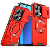 スライドレンズ推窗カバー付き 磁気吸着リングスタンドスマホケース 全 6 色 iPhone17ProMax/16/15/14/13/12/11 対応