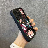 クレヨンしんちゃん集合漫画柄 マット肌触り耐衝撃スマホケース 全 5 色 iPhone11~17 対応