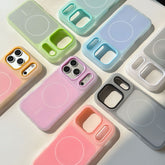 マグネット内蔵ジェリーカラースマホケース 2in1 二層構造 肌触り半曇り iPhone17ProMax/16/15 対応