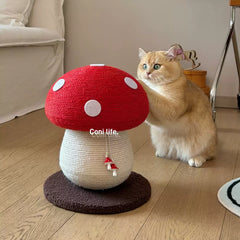 【SNS映え】猫 爪とぎ キノコ型 据え置き 麻縄 キャットタワー 爪とぎポール 耐久性抜群 カスが出にくい サイザル麻 縦置き 猫タワー 室内 おもちゃ