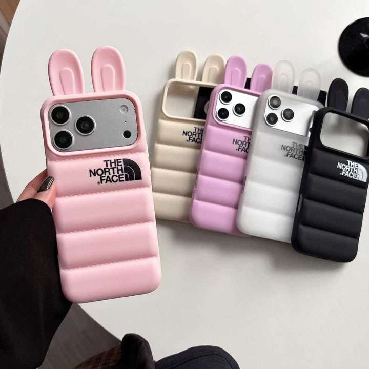 立体ダウン風 キツネ耳付き iPhone ケース ソフトシリコン製 耐衝撃保護 かわいいスタイル iPhone 各機種対応 大人可愛い 女性・高校生向け