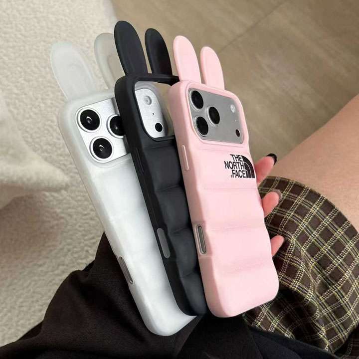 立体ダウン風 キツネ耳付き iPhone ケース ソフトシリコン製 耐衝撃保護 かわいいスタイル iPhone 各機種対応 大人可愛い 女性・高校生向け