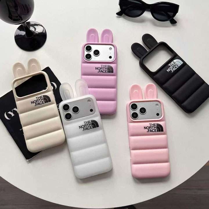 立体ダウン風 キツネ耳付き iPhone ケース ソフトシリコン製 耐衝撃保護 かわいいスタイル iPhone 各機種対応 大人可愛い 女性・高校生向け