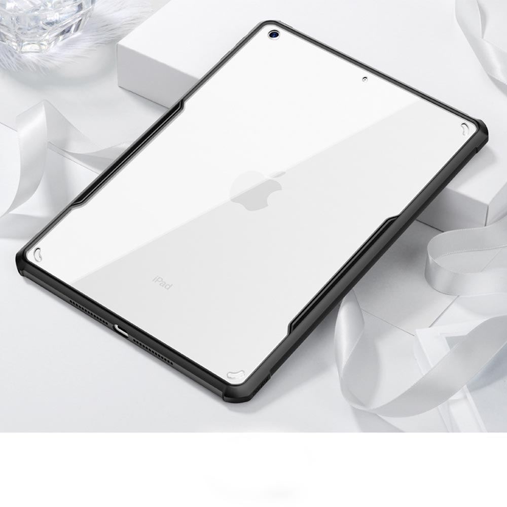 iPad 第 7/8/9 世代用 超薄型 4 角耐衝撃保護ケース｜ブラック 衝撃吸収タブレットカバー