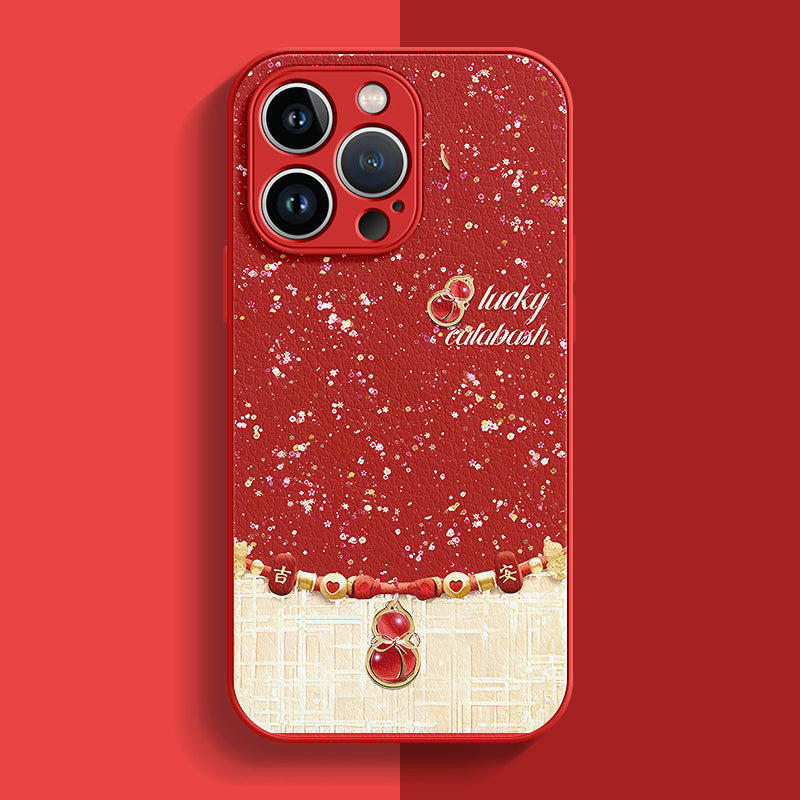 ラッキーひょうたん グリッタースマホケース 全 10 色 縁起柄 iPhone 対応