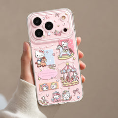 メリーゴーランド Hello Kitty 透明クリアスマホケース 回転木馬・天使デザイン 全 5 種展開 iPhone 対応