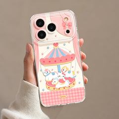 メリーゴーランド Hello Kitty 透明クリアスマホケース 回転木馬・天使デザイン 全 5 種展開 iPhone 対応