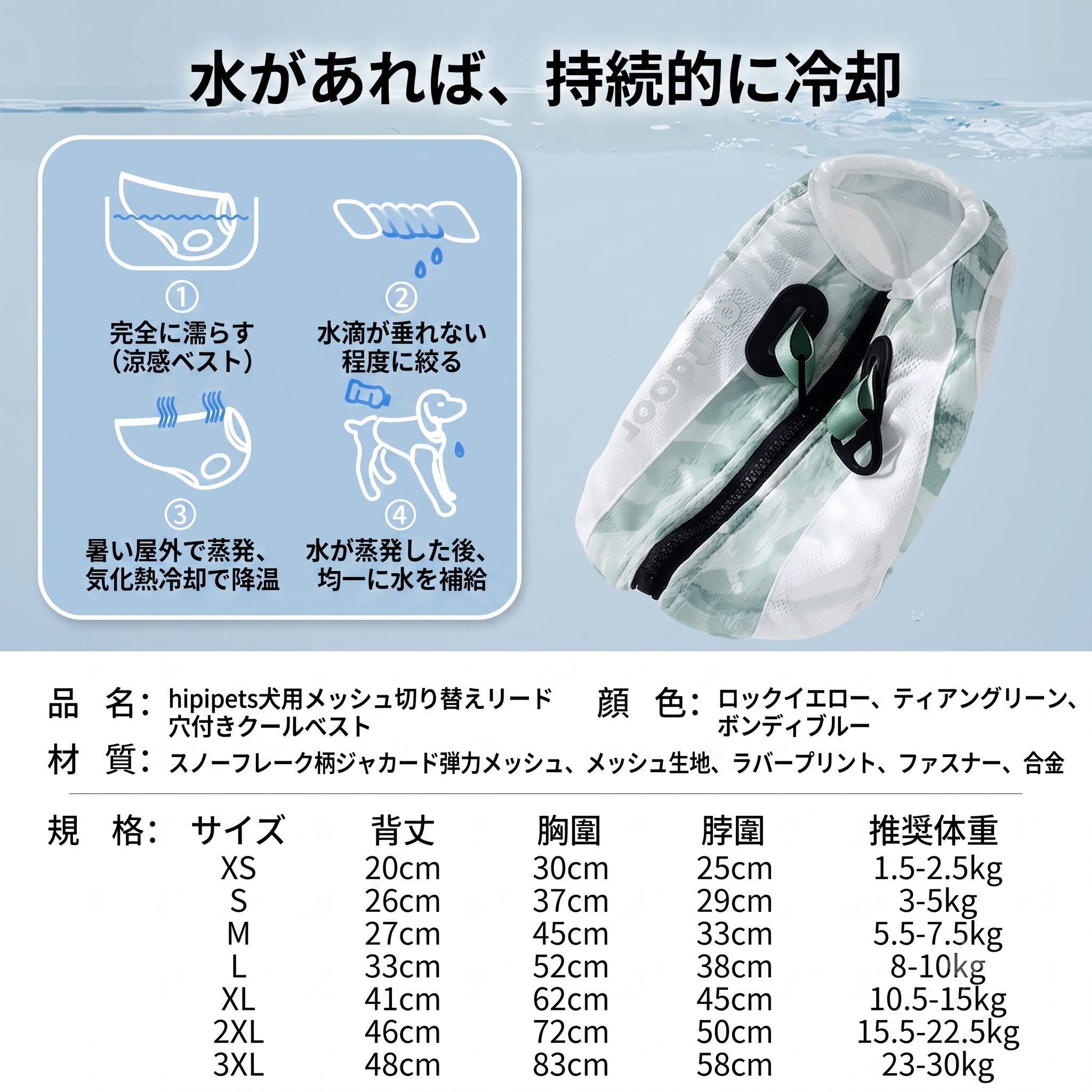 【接触冷感】犬服 夏用 UVカット お散歩 暑さ対策 ひんやり ドッグウェア 防晒 クール（トイプードル・チワワ・ダックス・柴犬・ゴールデンレトリバー対応）