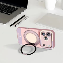 アクセント配色 ハンドストラップ付き 回転リングスタンド一体型 落下防止スマホケース 全 5 色