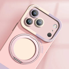 アクセント配色 ハンドストラップ付き 回転リングスタンド一体型 落下防止スマホケース 全 5 色