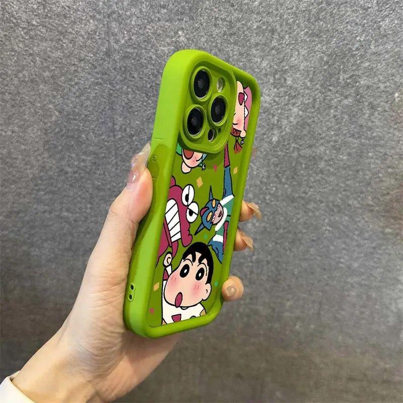 クレヨンしんちゃん集合漫画柄 マット肌触り耐衝撃スマホケース 全 5 色 iPhone11～17 対応