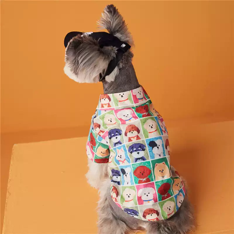 【夏用・リゾート風】犬服 アロハシャツ ドッグウェア ペット用シャツ 犬の服 サマーウェア お散歩 涼しい トレンディ（トイプードル・チワワ・プードル対応）小型犬