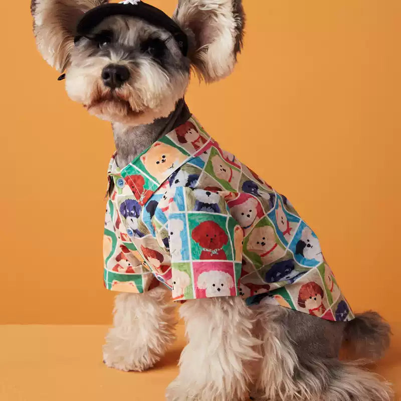 【夏用・リゾート風】犬服 アロハシャツ ドッグウェア ペット用シャツ 犬の服 サマーウェア お散歩 涼しい トレンディ（トイプードル・チワワ・プードル対応）小型犬