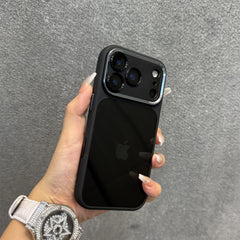 メタルレンズフレーム付き半曇りアクリルスマホケース ミニマル高級デザイン iPhone14/15/16/17 全シリーズ対応