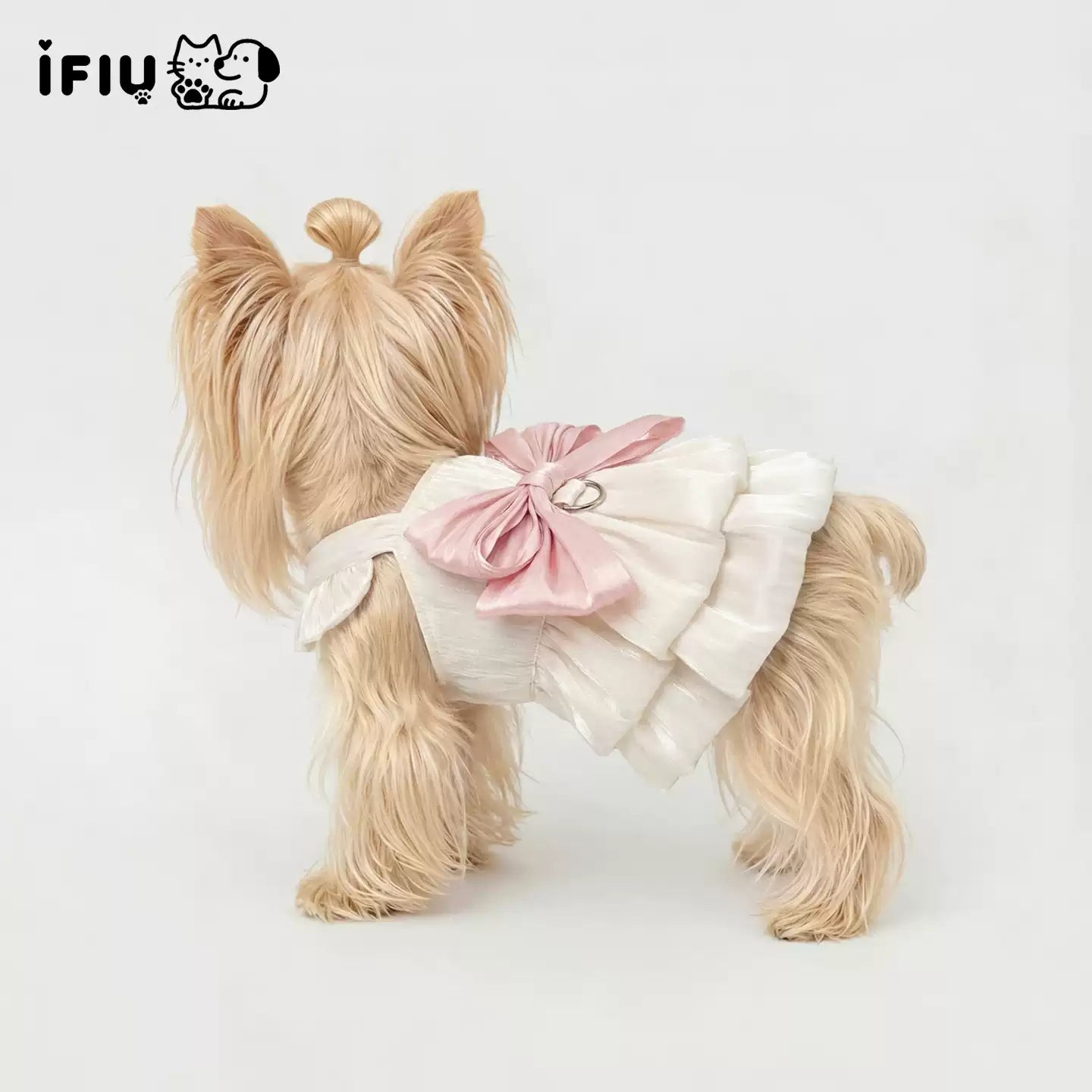 【ハーネス一体型】犬服 夏用 クール プリンセスドレス 涼しい 薄手 ドッグウェア キャミソール ワンピース リード穴付き 小型犬 ペット服 お散歩 外出 ヨークシャテリア