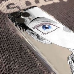 モノクロアニメ線画 鬼滅キャラクリアソフトカバー カップルお揃い 耐衝撃