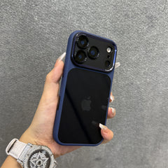 メタルレンズフレーム付き半曇りアクリルスマホケース ミニマル高級デザイン iPhone14/15/16/17 全シリーズ対応