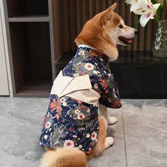 【夏祭りや花火大会に✨】柴犬ちゃんにもぴったりな和風ドッグウェア。お散歩がもっと楽しくなる、綿100%の涼しい薄手浴衣（着物）です。おうちでの抜け毛防止やお出かけ時の注目度も抜群！