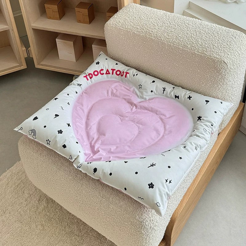 【ひんやり 接触冷感】ペット用 冷却マット 2WAY 猫 犬 枕付き 夏用 アイスシルク 涼感マット 洗える 耐噛み 暑さ対策 熱中症対策 室内 クッション 小型犬 子猫 高反発 猫用ベッド